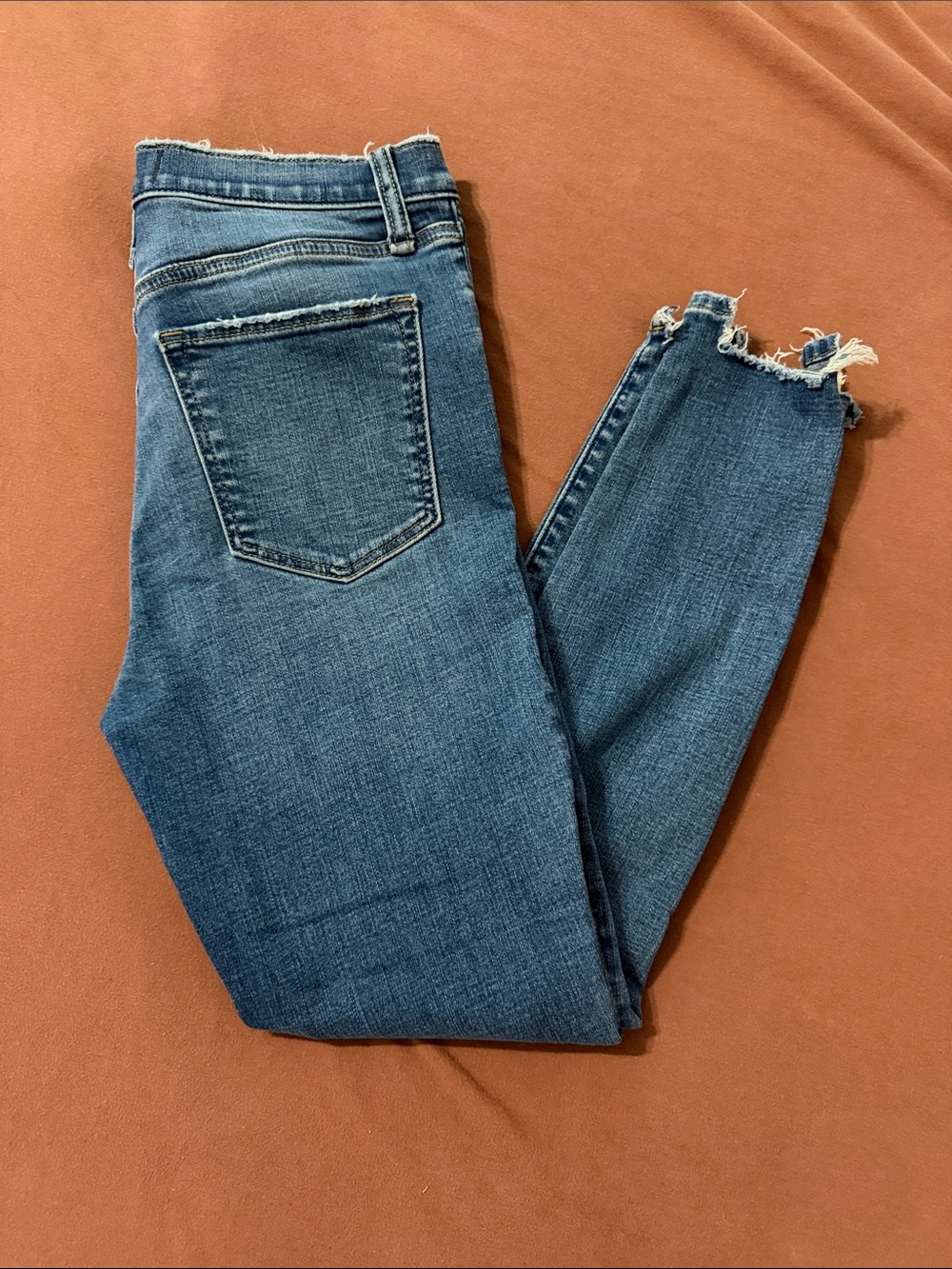 Abercrombie & Fitch Distressed Ankle Skinny Jeans - Blue